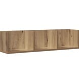 VidaXL CD-wandschap 75x18x18 cm bewerkt hout artisanaal eikenkleurig