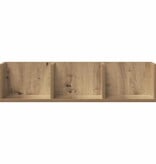 VidaXL CD-wandschap 75x18x18 cm bewerkt hout artisanaal eikenkleurig