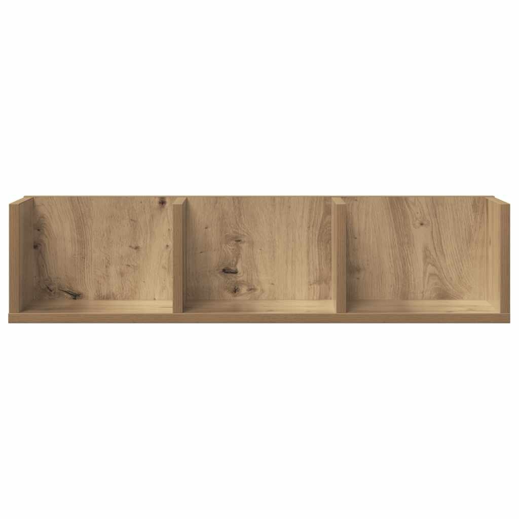 VidaXL CD-wandschap 75x18x18 cm bewerkt hout artisanaal eikenkleurig