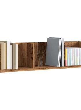 VidaXL Cd-wandschap 75x18x18 cm bewerkt hout oud houtkleurig
