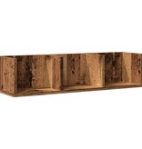 VidaXL Cd-wandschap 75x18x18 cm bewerkt hout oud houtkleurig