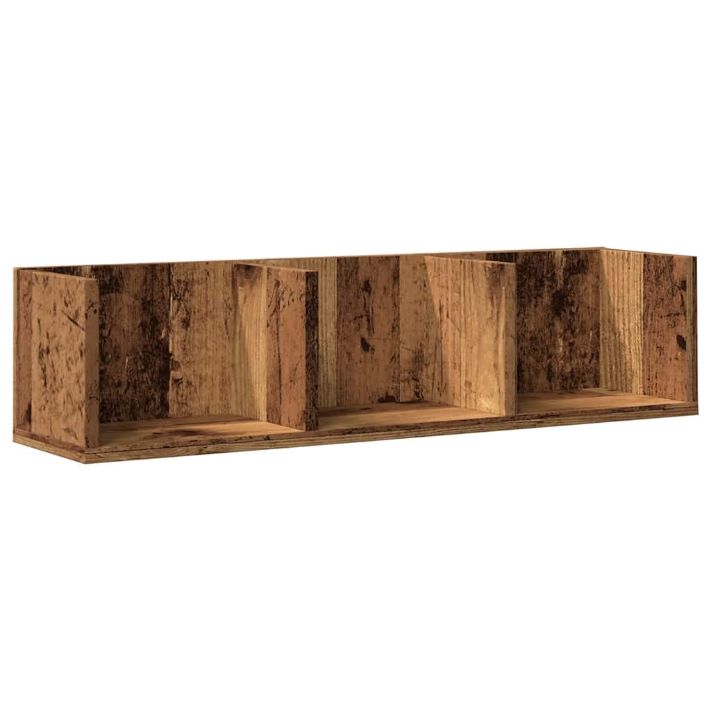 VidaXL Cd-wandschap 75x18x18 cm bewerkt hout oud houtkleurig
