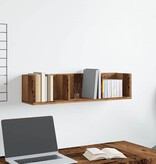 VidaXL Cd-wandschap 75x18x18 cm bewerkt hout oud houtkleurig