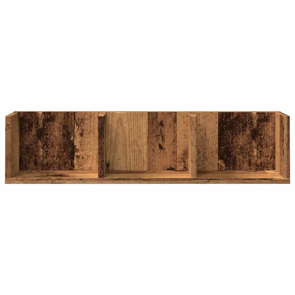 VidaXL Cd-wandschap 75x18x18 cm bewerkt hout oud houtkleurig