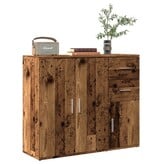 VidaXL Dressoir 91x29,5x75 cm bewerkt hout oud houtkleurig