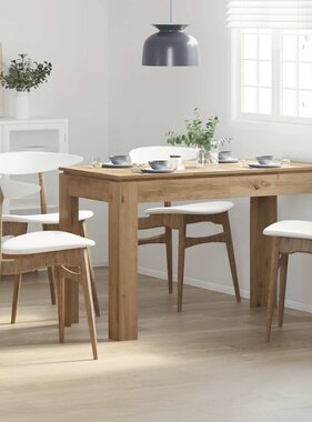 VidaXL Eettafel 120x60x76 cm bewerkt hout artisanaal eikenkleur