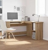 VidaXL Hoekbureau 120x140x75 cm bewerkt hout artisanaal eikenkleur