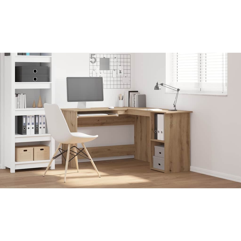 VidaXL Hoekbureau 120x140x75 cm bewerkt hout artisanaal eikenkleur