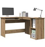 VidaXL Hoekbureau 120x140x75 cm bewerkt hout artisanaal eikenkleur