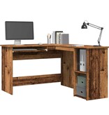 VidaXL Hoekbureau 120x140x75 cm bewerkt hout oud houtkleurig