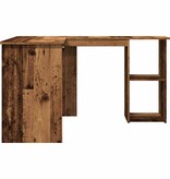 VidaXL Hoekbureau 120x140x75 cm bewerkt hout oud houtkleurig