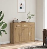 VidaXL Dressoir 91x28x75 cm bewerkt hout artisanaal eikenkleur