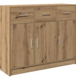 VidaXL Dressoir 91x28x75 cm bewerkt hout artisanaal eikenkleur