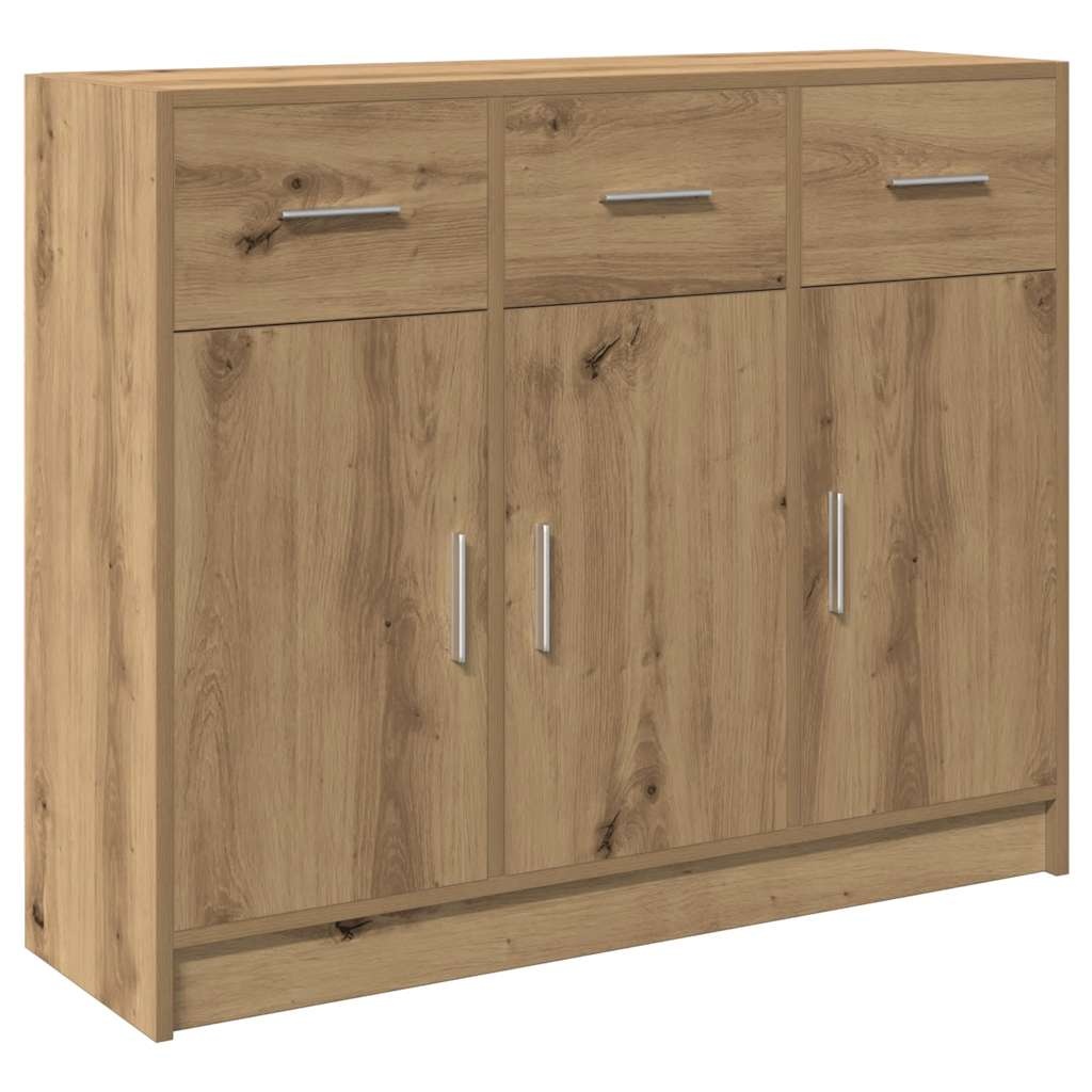 VidaXL Dressoir 91x28x75 cm bewerkt hout artisanaal eikenkleur
