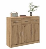 VidaXL Dressoir 91x28x75 cm bewerkt hout artisanaal eikenkleur