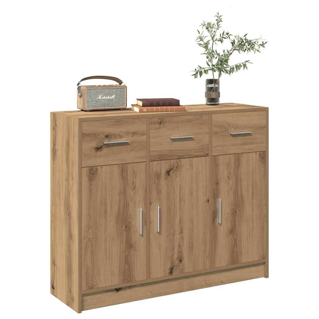 VidaXL Dressoir 91x28x75 cm bewerkt hout artisanaal eikenkleur