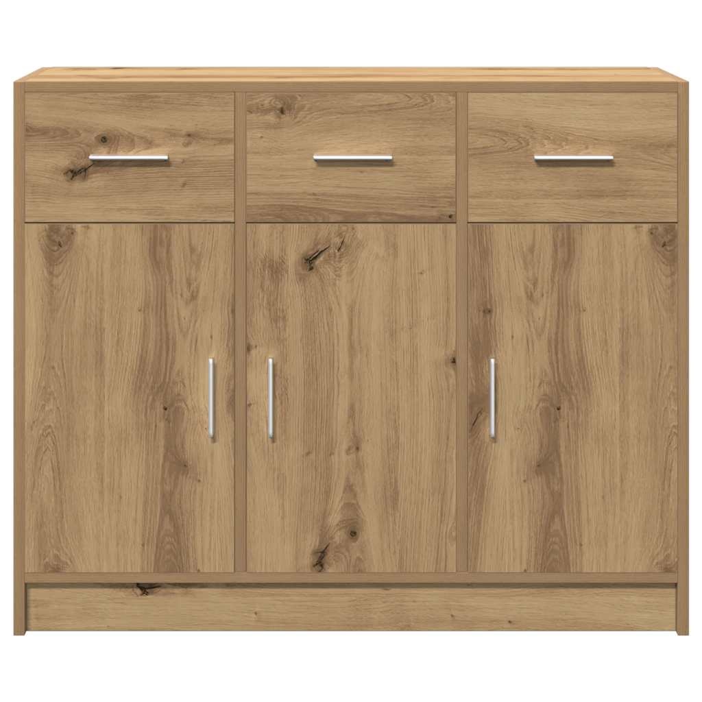 VidaXL Dressoir 91x28x75 cm bewerkt hout artisanaal eikenkleur