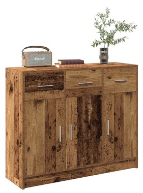 VidaXL Dressoir 91x28x75 cm bewerkt hout oud houtkleurig