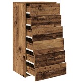 VidaXL Dressoir met 6 lades 50x34x96 cm bewerkt hout oud houtkleurig