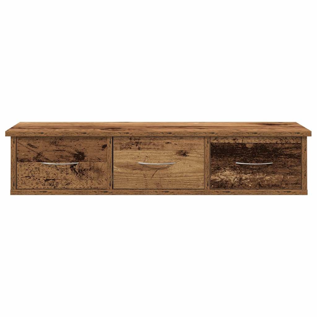 VidaXL Wandkast 88x26x18,5 cm bewerkt hout oud houtkleurig
