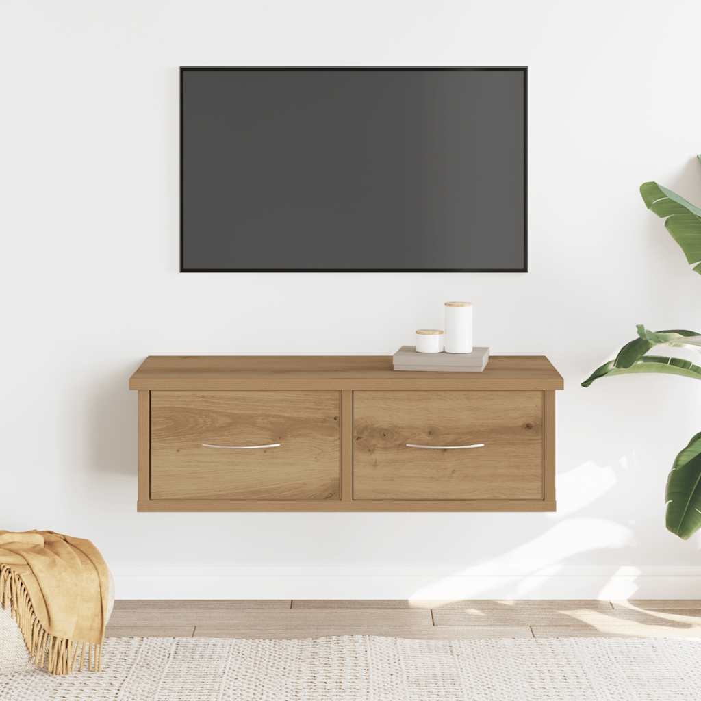 VidaXL Wandkast 60x26x18,5 cm bewerkt hout artisanaal eikenkleur
