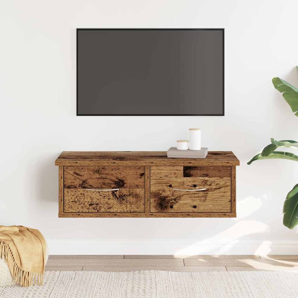 VidaXL Wandkast 60x26x18,5 cm bewerkt hout oud houtkleurig