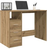 VidaXL Bureau 102x76x50 cm bewerkt hout artisanaal eikenkleur