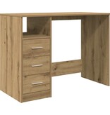 VidaXL Bureau 102x76x50 cm bewerkt hout artisanaal eikenkleur