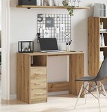VidaXL Bureau 102x76x50 cm bewerkt hout artisanaal eikenkleur