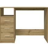 VidaXL Bureau 102x76x50 cm bewerkt hout artisanaal eikenkleur