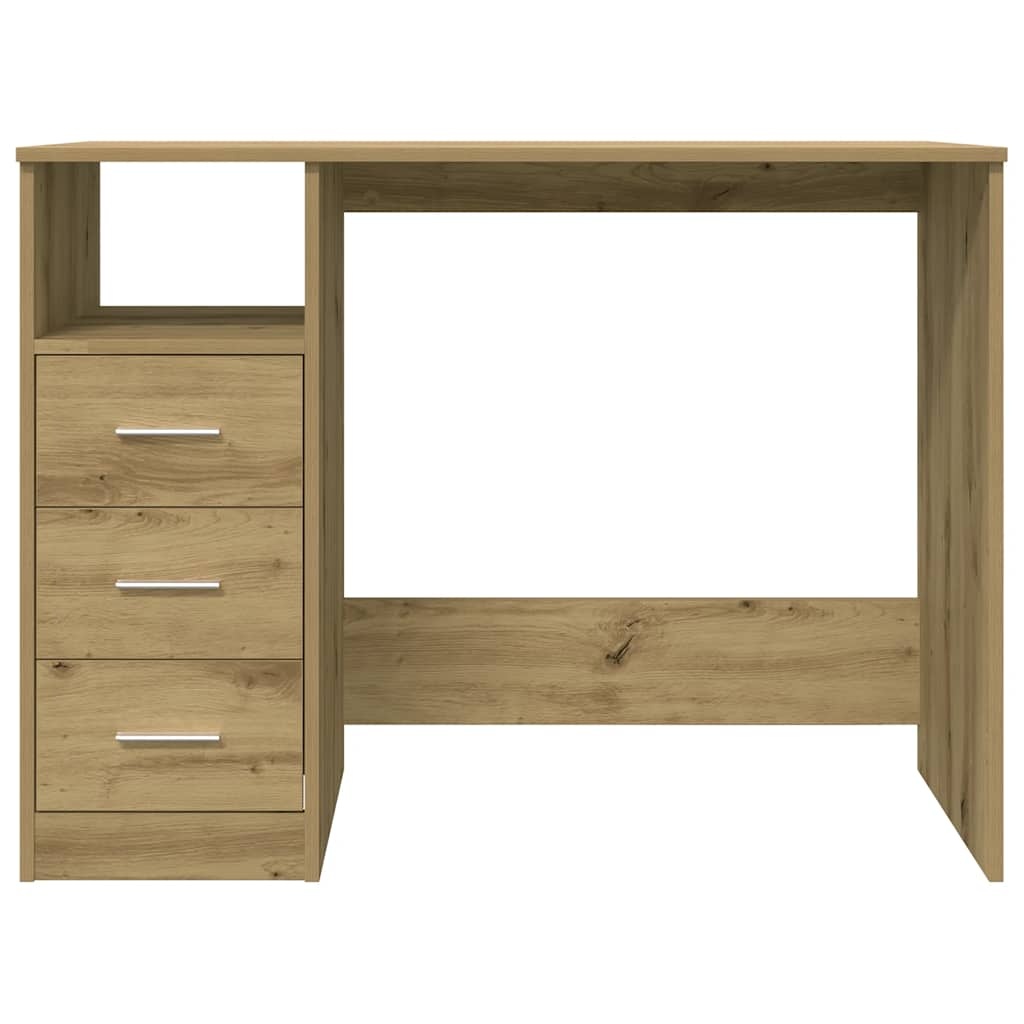 VidaXL Bureau 102x76x50 cm bewerkt hout artisanaal eikenkleur