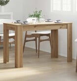 VidaXL Eettafel 120x60x76 cm bewerkt hout artisanaal eikenkleur