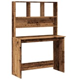 VidaXL Bureau met schappen 102x45x148 cm bewerkt hout oud houtkleurig