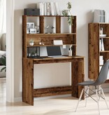 VidaXL Bureau met schappen 102x45x148 cm bewerkt hout oud houtkleurig