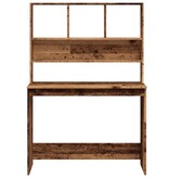 VidaXL Bureau met schappen 102x45x148 cm bewerkt hout oud houtkleurig