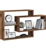 VidaXL Wandschap 104x20x58,5 cm bewerkt hout oud houtkleurig