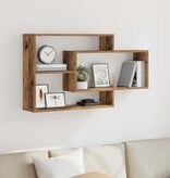 VidaXL Wandschap 104x20x58,5 cm bewerkt hout oud houtkleurig