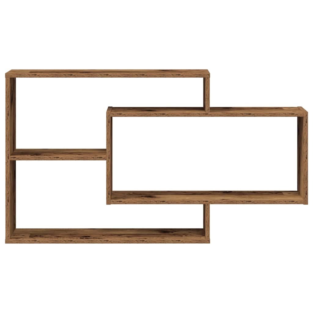 VidaXL Wandschap 104x20x58,5 cm bewerkt hout oud houtkleurig