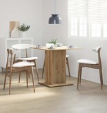 VidaXL Eettafel 80x80x75 cm bewerkt hout artisanaal eikenkleurig