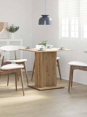 VidaXL Eettafel 80x80x75 cm bewerkt hout artisanaal eikenkleurig