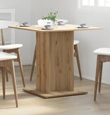 VidaXL Eettafel 80x80x75 cm bewerkt hout artisanaal eikenkleurig