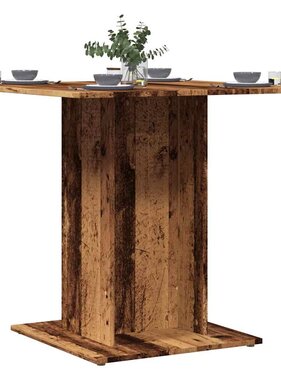VidaXL Eettafel 80x80x75 cm bewerkt hout oud houtkleurig
