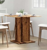 VidaXL Eettafel 80x80x75 cm bewerkt hout oud houtkleurig