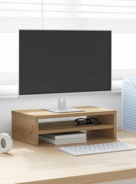 VidaXL Monitorstandaard 42x24x13 cm bewerkt hout artisanaal eikenkleur