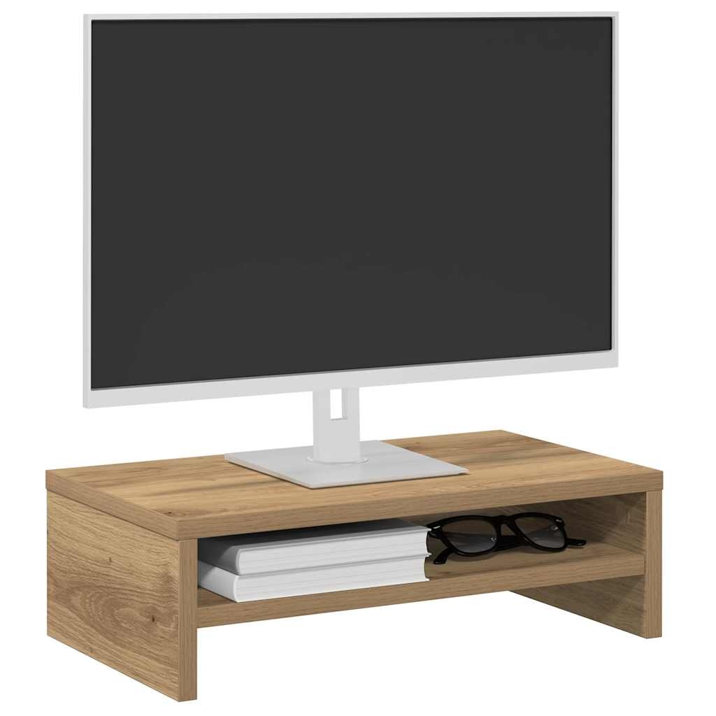 VidaXL Monitorstandaard 42x24x13 cm bewerkt hout artisanaal eikenkleur