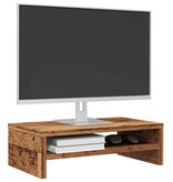 VidaXL Monitorstandaard 42x24x13 cm bewerkt hout oud houtkleurig