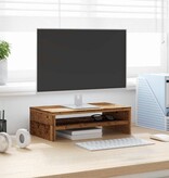 VidaXL Monitorstandaard 42x24x13 cm bewerkt hout oud houtkleurig
