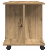 VidaXL Tv-meubel met wieltjes 80x40x45cm bewerkt hout artisanaal eiken