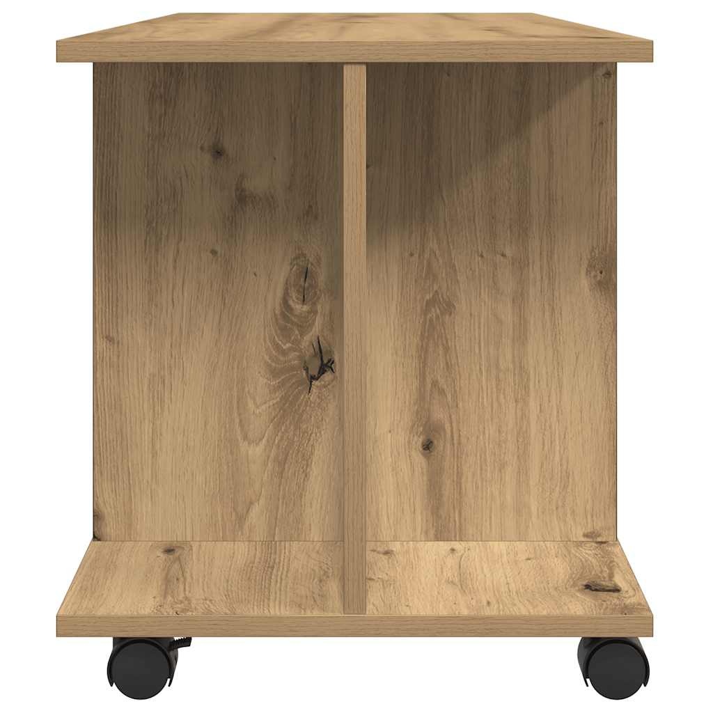 VidaXL Tv-meubel met wieltjes 80x40x45cm bewerkt hout artisanaal eiken