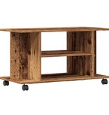 VidaXL Tv-meubel met wieltjes 80x40x45 cm bewerkt hout oud houtkleurig
